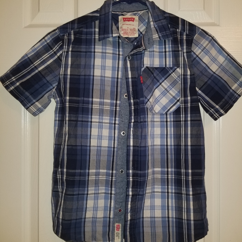 Levis Blue Plaid Shirt